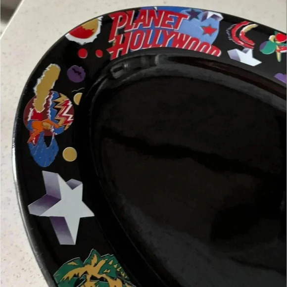 Planet Hollywood Set of 6 Serving Plates Black Size 15"x11" - Picture 4 of 6